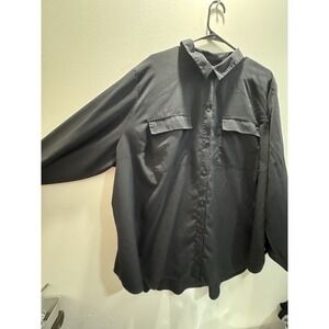 Everi Black Button-Up Long Sleeve Shirt with Chest Pockets - Size 4X